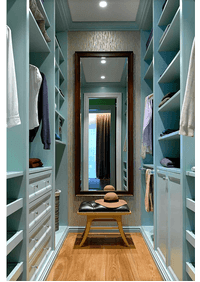 Параллельная гардеробная комната с большим зеркалом Майкоп